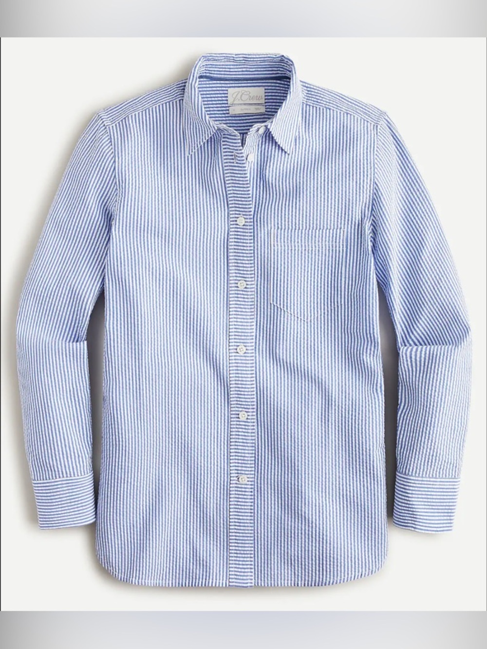 J.crew Classic-fit shirt in seersucker blue and white Size 16